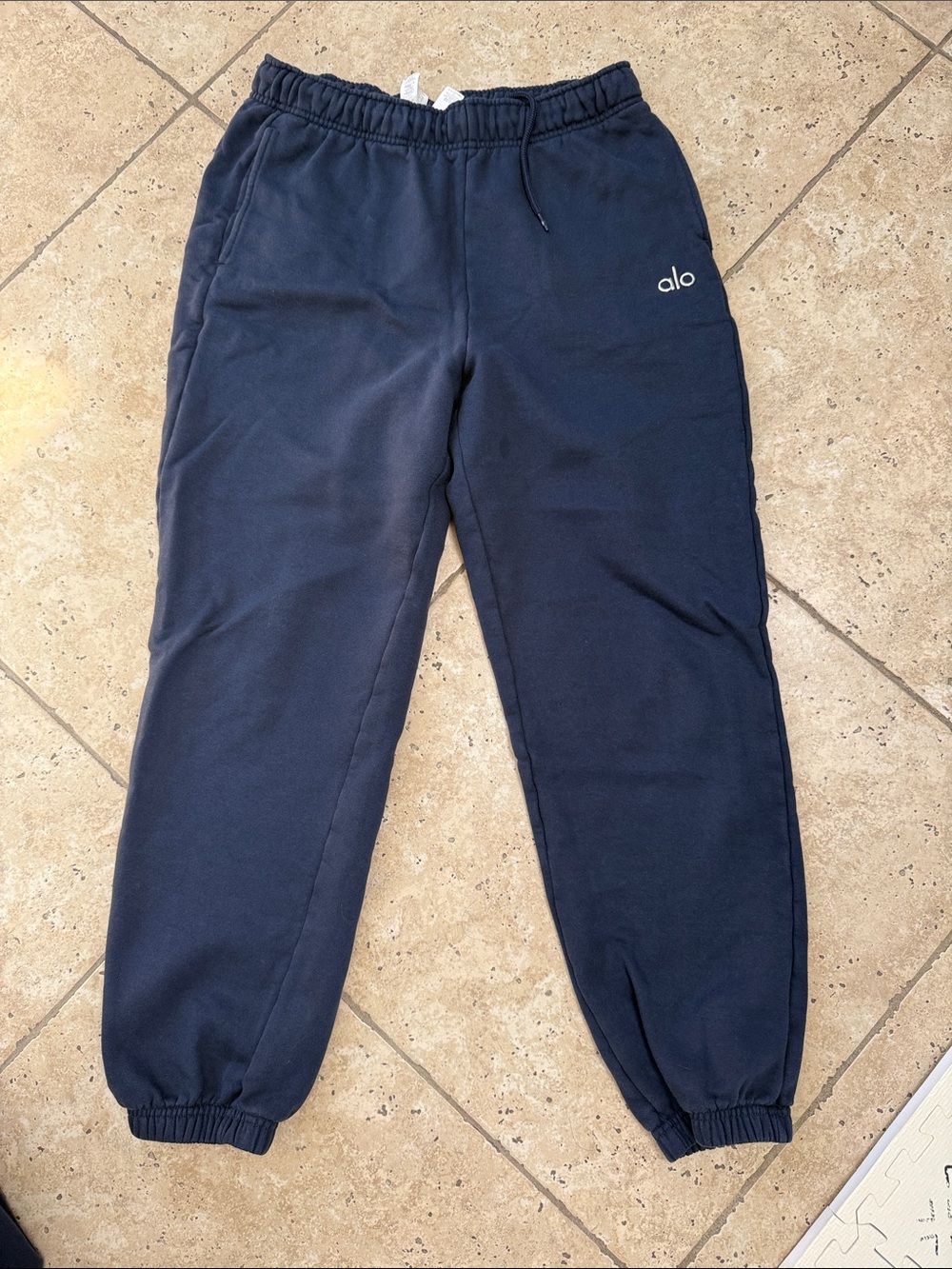 ALO Yoga Women's Navy Blue Fleece Jogger Pants